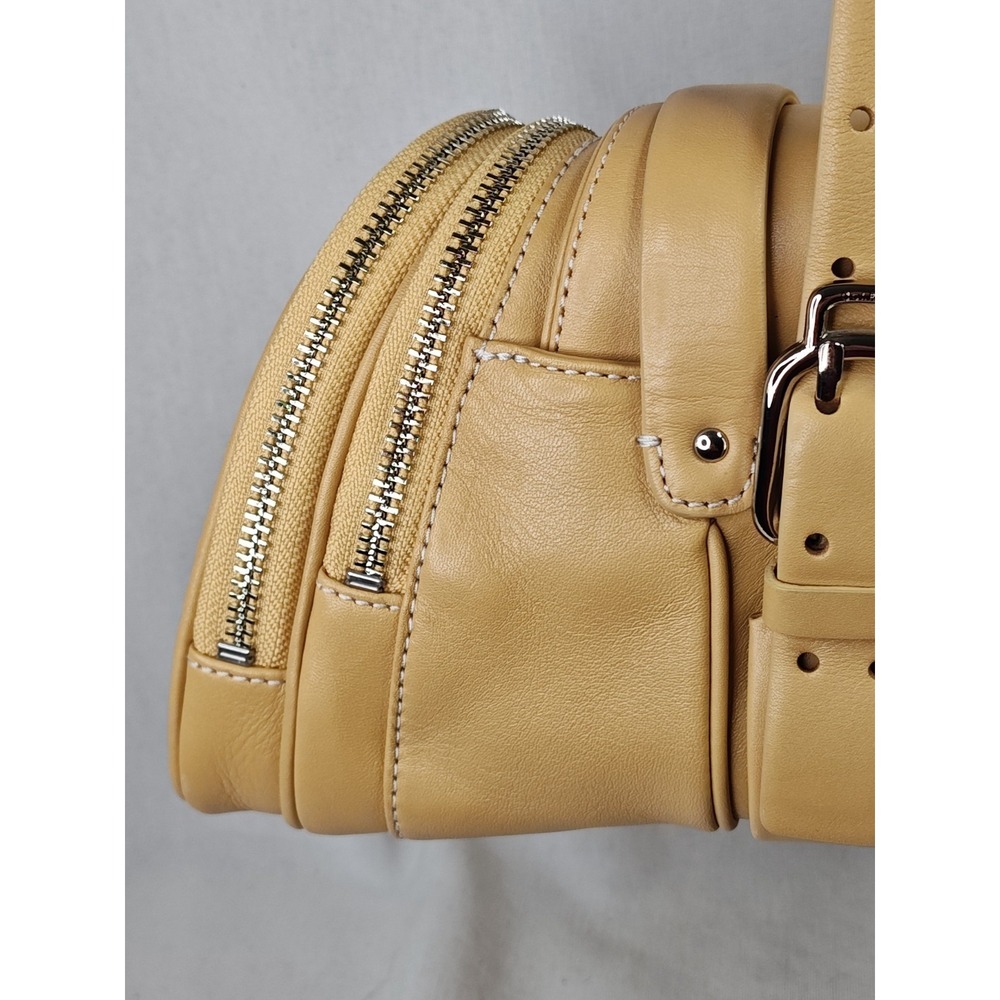 Cole Haan Alexa Natural Cream Leather Large E/W Roll Bag Cylinder Satchel NEW - Picture 4 of 16